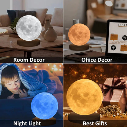 360° Rotating 3D LED Moon Night Lamp