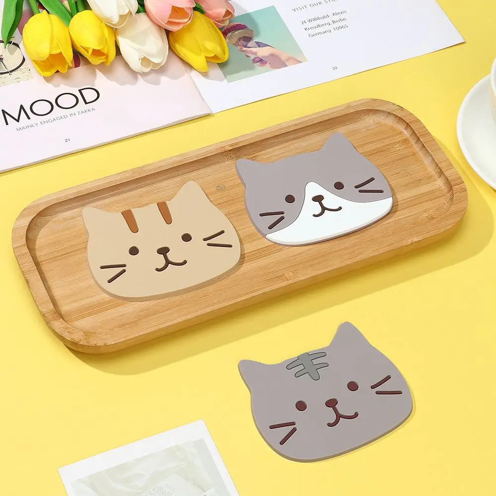 Non-slip Cat Shaped Silicone Cup Mat Holder