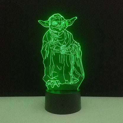 Colorful Yoda LED Night Lamp