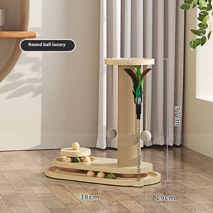 Cat's Solid Wood Scratching Post & Toy Set - MeeowShop