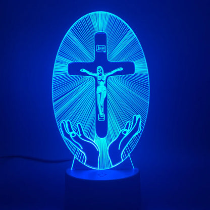 3D Acrylic Cross Night Light