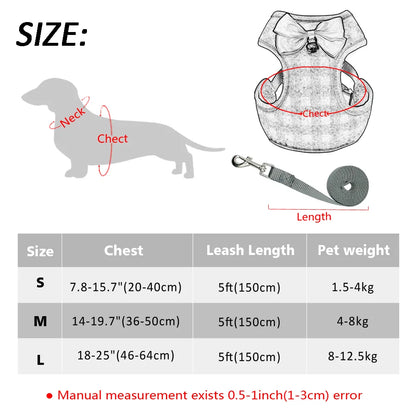 Pet's Fancy Bowknot Mesh Padded Harness - MeeowShop