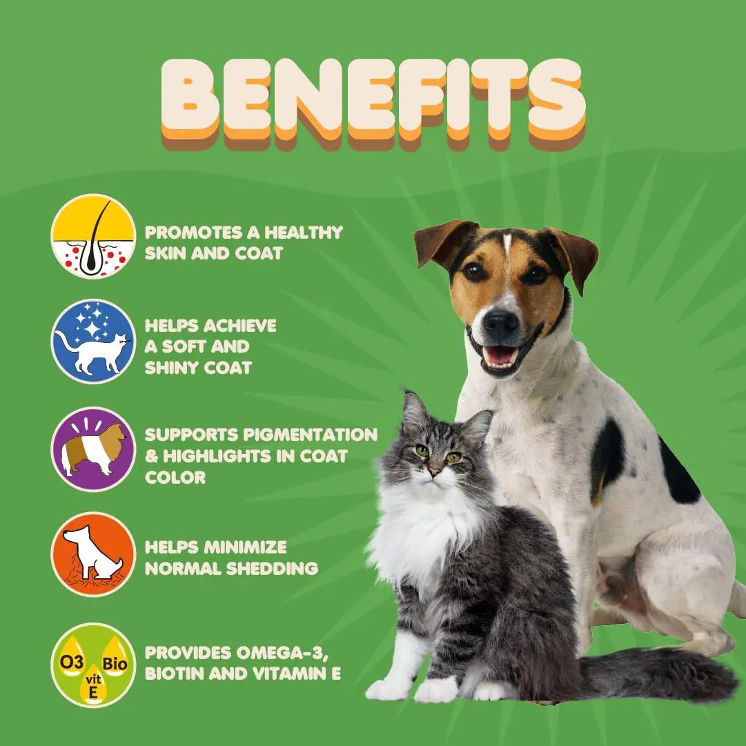 Cat's & Dog's Skin and Coat Supplement with Fish Oil and Omega 3