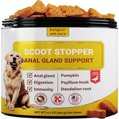 Scoot Stopper Soft Chews | Fiber for Dogs - Dog Anal Gland and Digestion Support