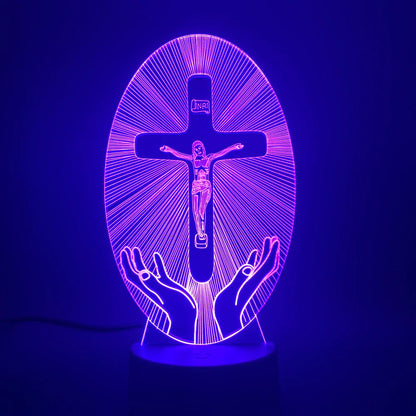 3D Acrylic Cross Night Light