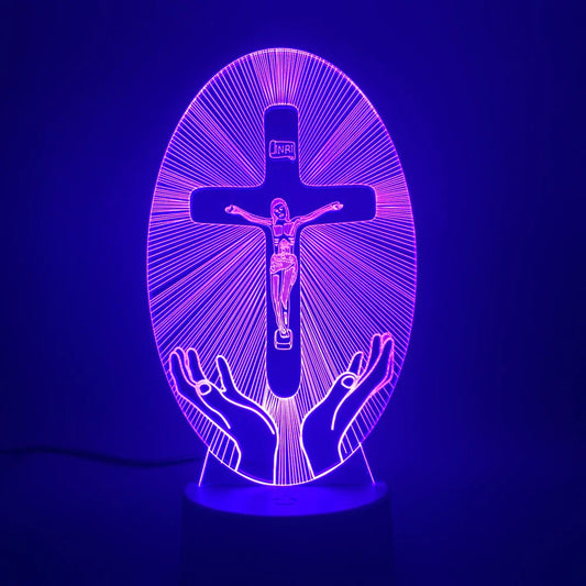 3D Acrylic Cross Night Light