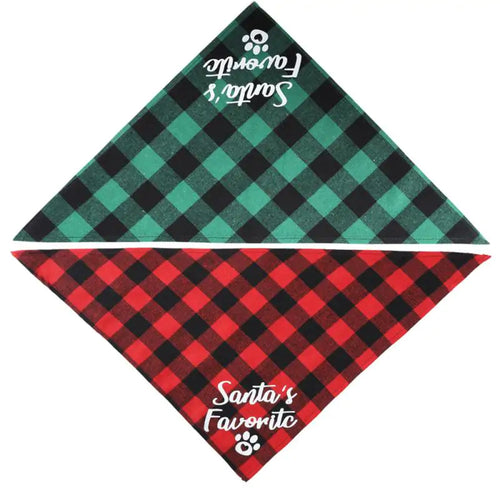 Pet's Christmas Plaid Bandanas - MeeowShop