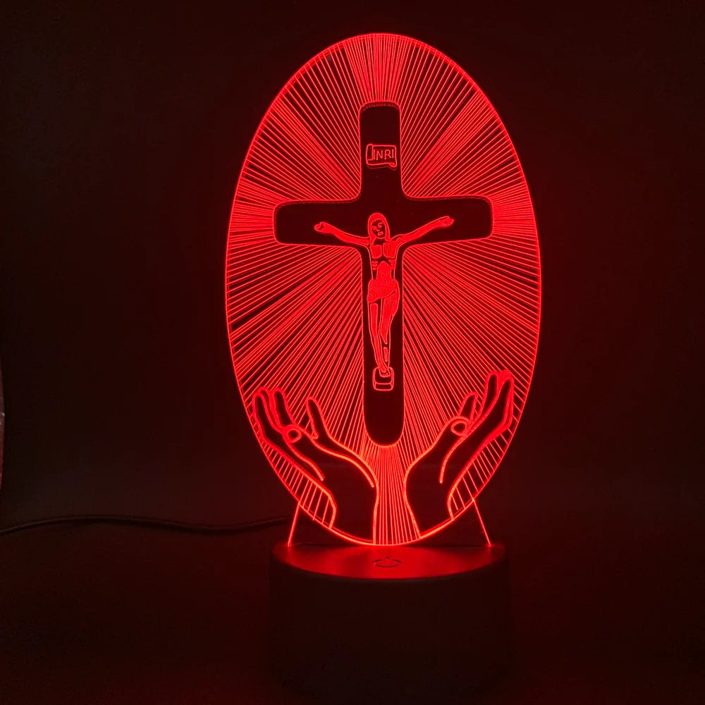 3D Acrylic Cross Night Light