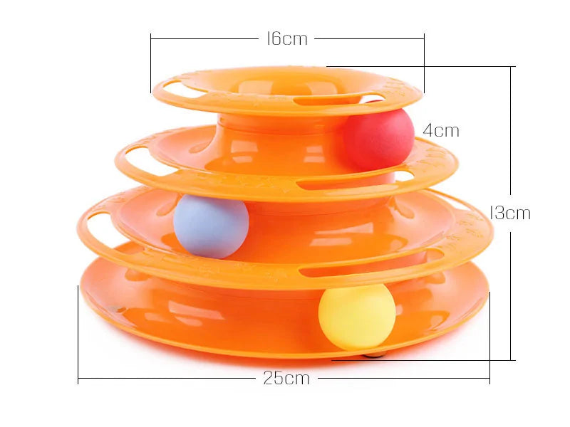 Three Levels Cat Toy Tower Tracks Disc