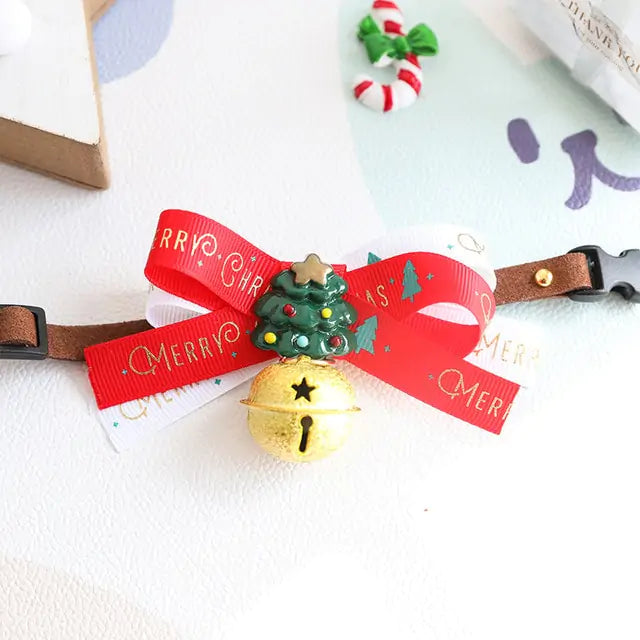 Pet's Christmas Bow Tie Collars