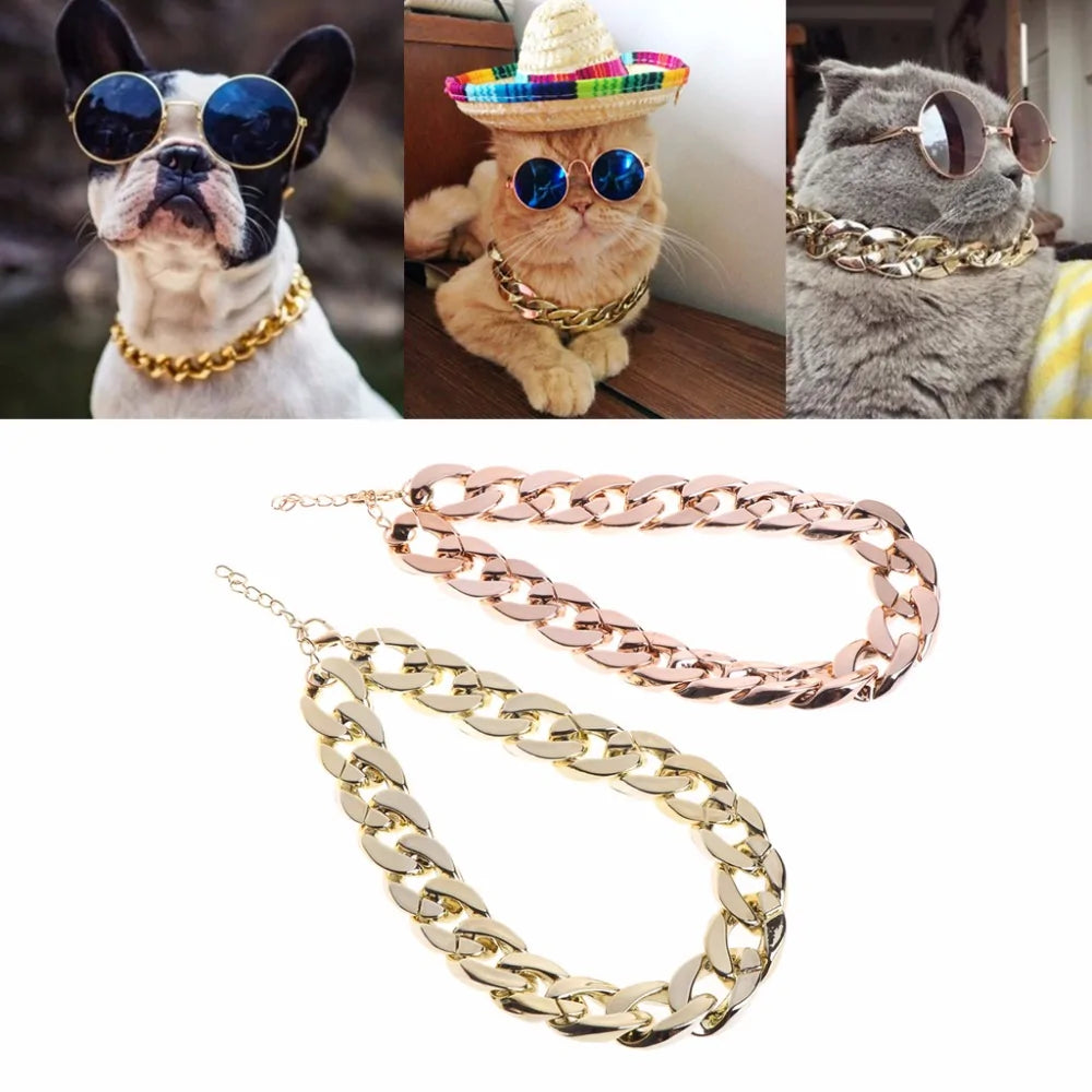 Pet's Fashionable Gold Chain Necklace - MeeowShop