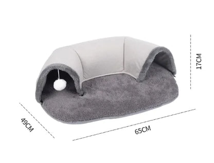 Plush Winter Cat Nest Tunnel