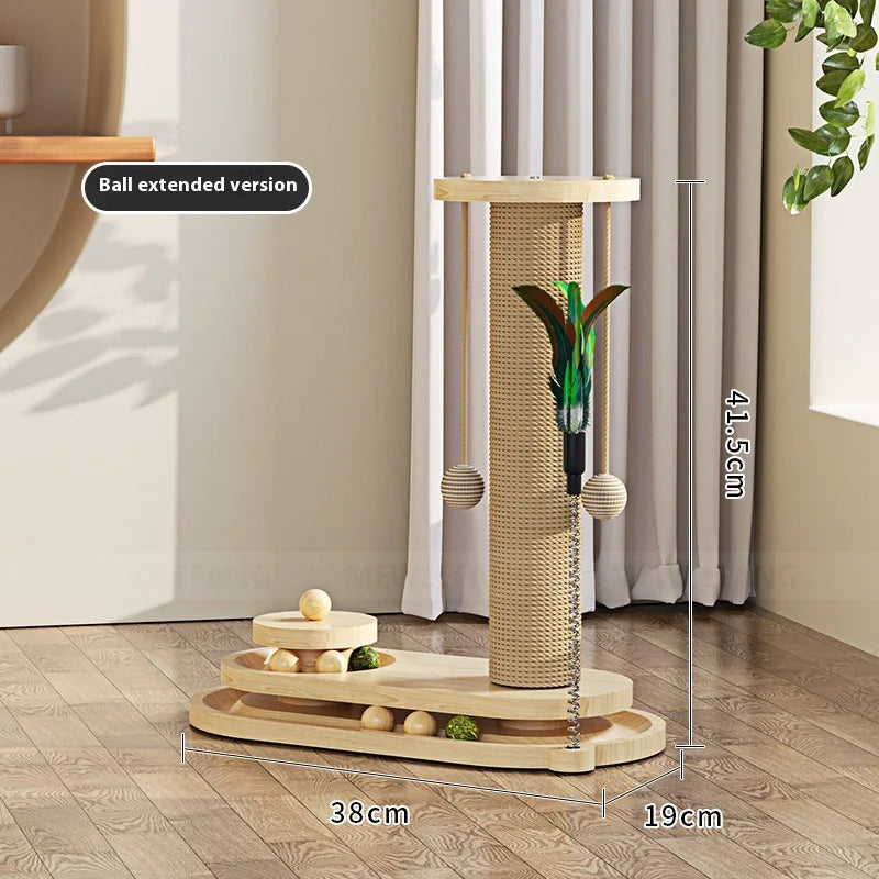 Cat's Solid Wood Scratching Post & Toy Set - MeeowShop