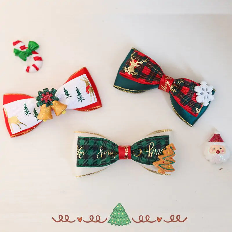 Pet's Christmas Bow Tie Collars