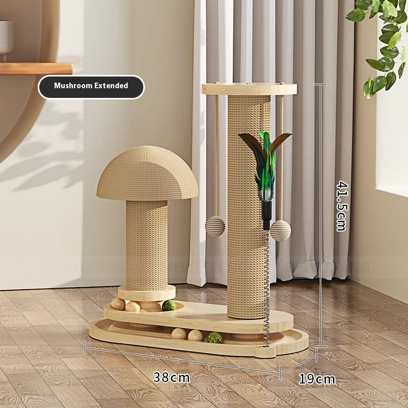 Cat's Solid Wood Scratching Post & Toy Set - MeeowShop